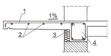 Przekrój poprzeczny żelbetowej płyty balkonowej 